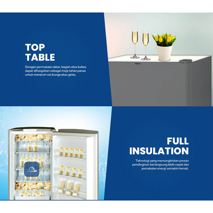 Aqua Freezer 6 Rak 167 Liter - AQF-S6 | AQF-S6(S) Silver